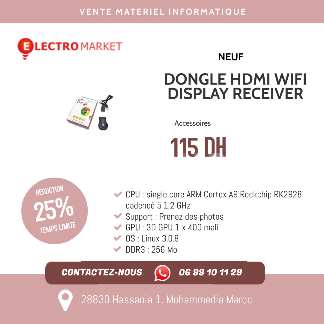 DONGLE HDMI WIFI DISPLAY RECEIVER