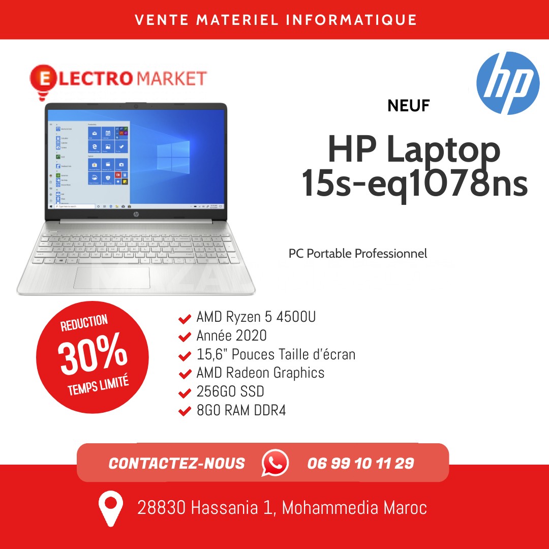 vente HP Laptop 15s-eq1078ns